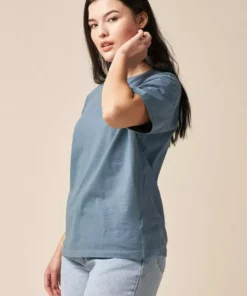 The Standard Stitch Made In USA Boxy Crew - Stone Blue