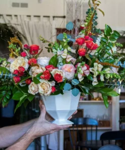 The Bright Angle Large Compote Porcelain Vase