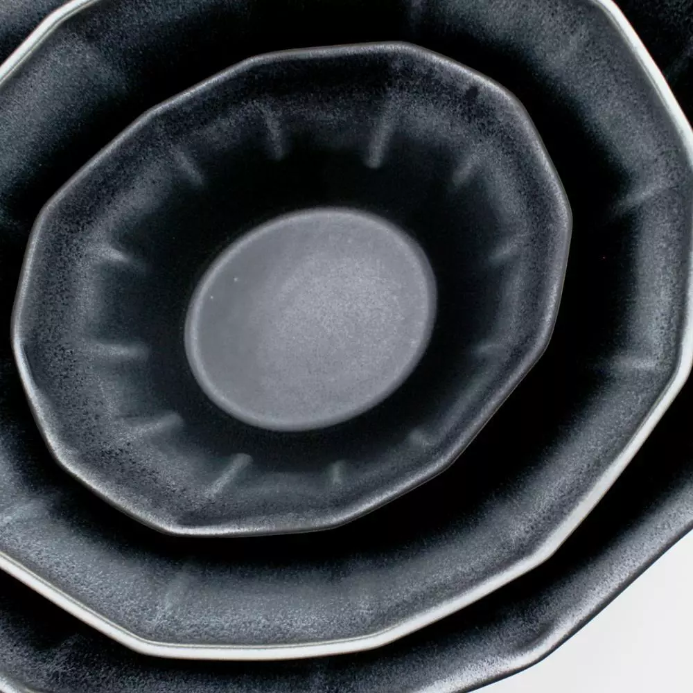 The Bright Angle Porcelain Nesting Bowl Set - Mica Black 4 The Bright Angle Porcelain Nesting Bowl Set - Mica Black