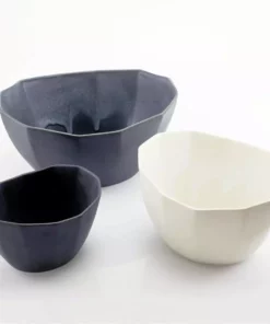 The Bright Angle Porcelain Nesting Bowl Set - Mica Black 10 The Bright Angle Porcelain Nesting Bowl Set - Mica Black