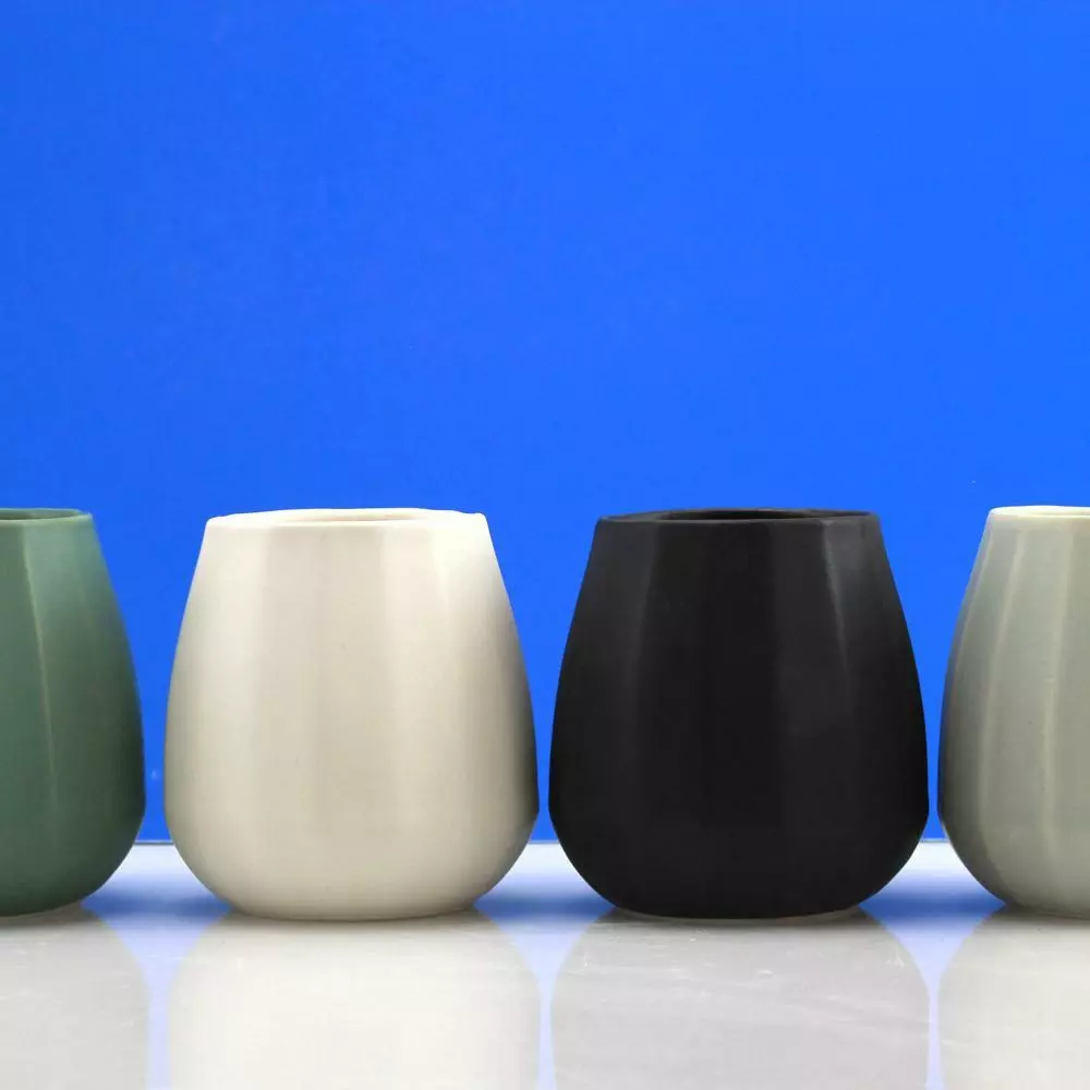 The Bright Angle Kitchen + Dining Black Porcelain Wine Cup 2 The Bright Angle Kitchen + Dining Black Porcelain Wine Cup