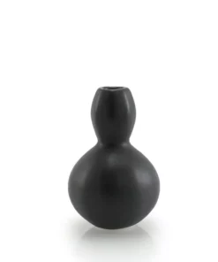 The Bright Angle Home Goods Sprout Bud Porcelain Vase - Mica Black