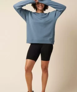 The Standard Stitch College Sweatshirt - Stone Blue Made In USA