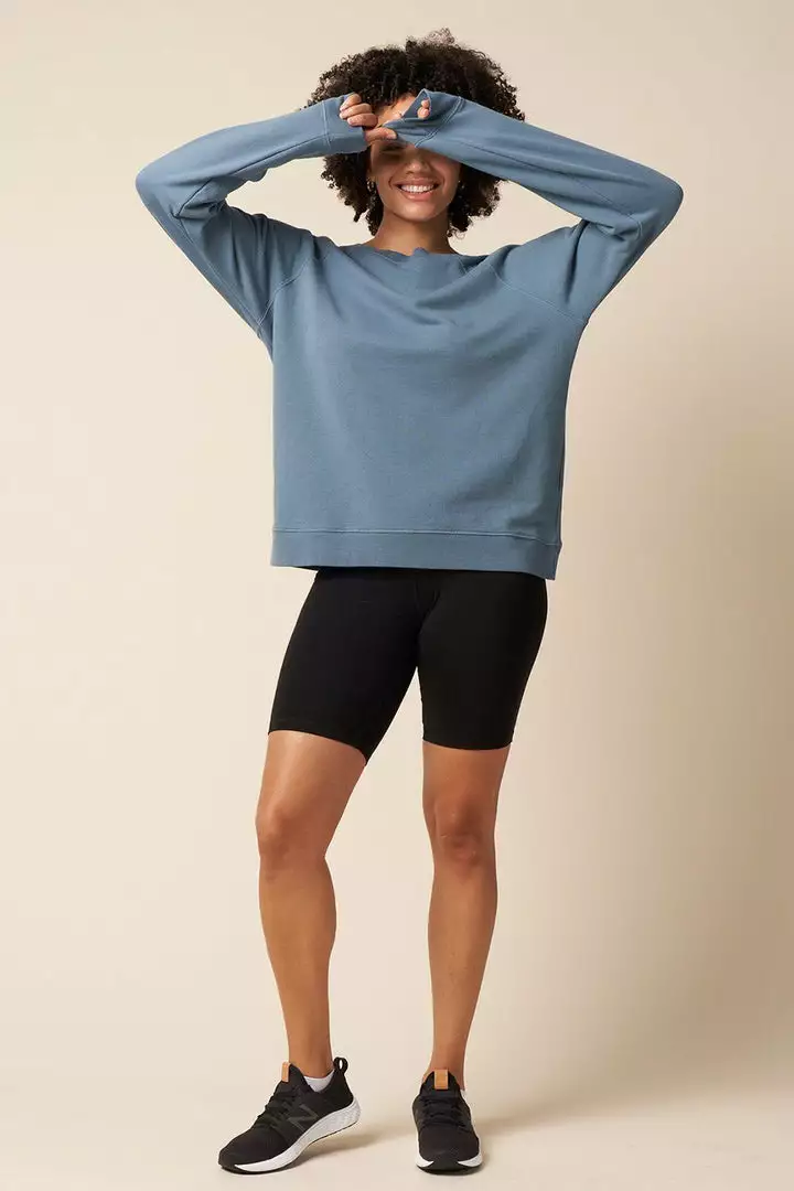 The Standard Stitch College Sweatshirt - Stone Blue Made In USA 1 The Standard Stitch College Sweatshirt - Stone Blue Made In USA