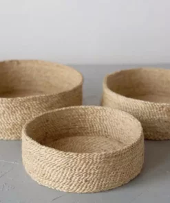 Will & Atlas Home Goods Trio Of Round Jute Baskets - Natural