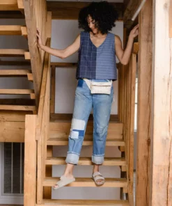 Anchal Clothing Two-Tone Crop Tank Top