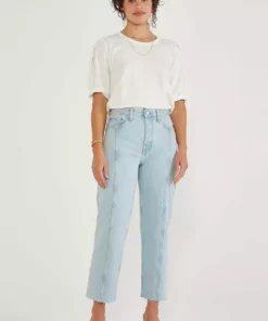 ÉTICA Tyler Seamed Crop Jeans - Sea Breeze