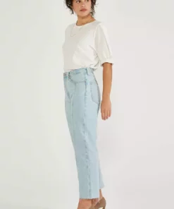 ÉTICA Tyler Seamed Crop Jeans - Sea Breeze