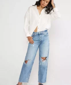 ÉTICA Tyler Vintage Straight Crop Jeans - Sandstorm New Arrivals