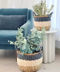 Korissa Home Goods Ula Stripe Basket Set - Blue 15 Korissa Home Goods Ula Stripe Basket Set - Blue