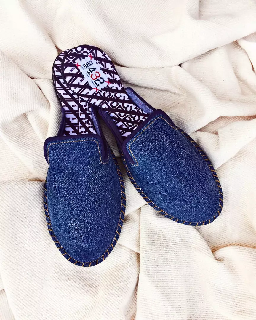 ONE432 Recycled Unisex Slippers - Cobain Denim 1 ONE432 Recycled Unisex Slippers - Cobain Denim