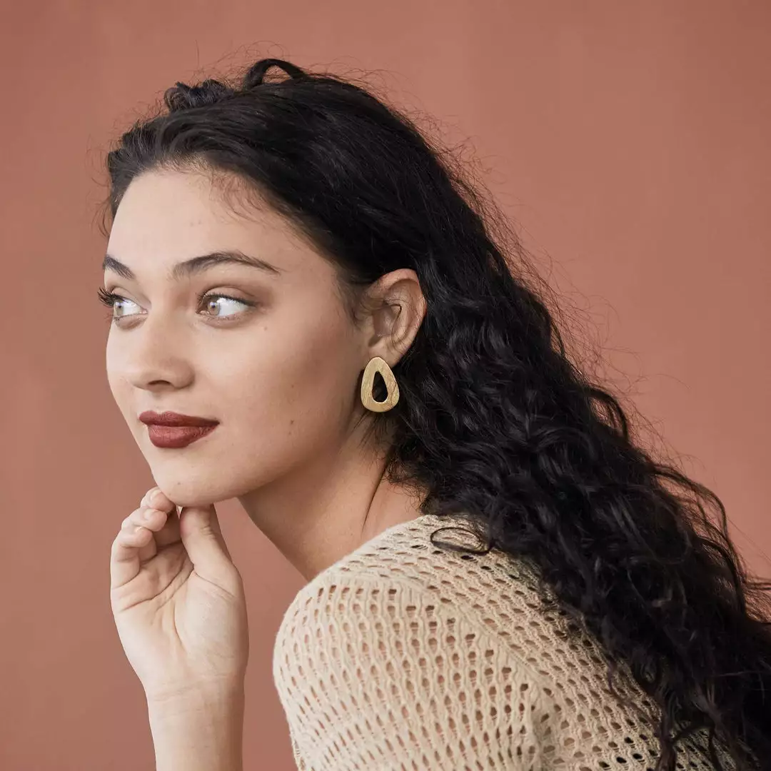 Nisolo Upcycled Brass Open Drop Earrings 2 Nisolo Upcycled Brass Open Drop Earrings