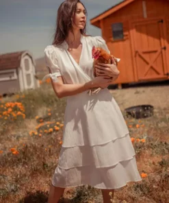 Valani Clothing Chanthu Banana Midi Skirt - Cloud Dancer