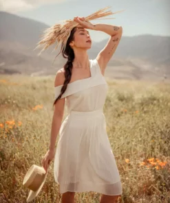 Valani Srey Banana Midi Skirt - Cloud Dancer