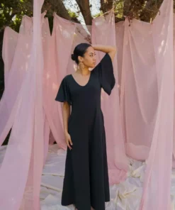 Mien Villa Flutter Sleeve Jumpsuit Clothing