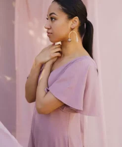 Mien Villa Flutter Sleeve Jumpsuit Clothing