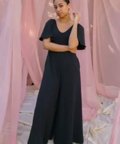 Mien Villa Flutter Sleeve Jumpsuit Clothing