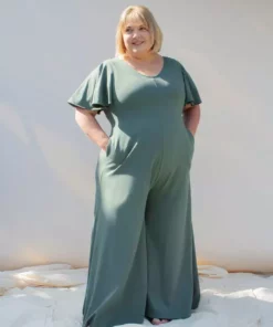 Mien Villa Flutter Sleeve Jumpsuit Clothing