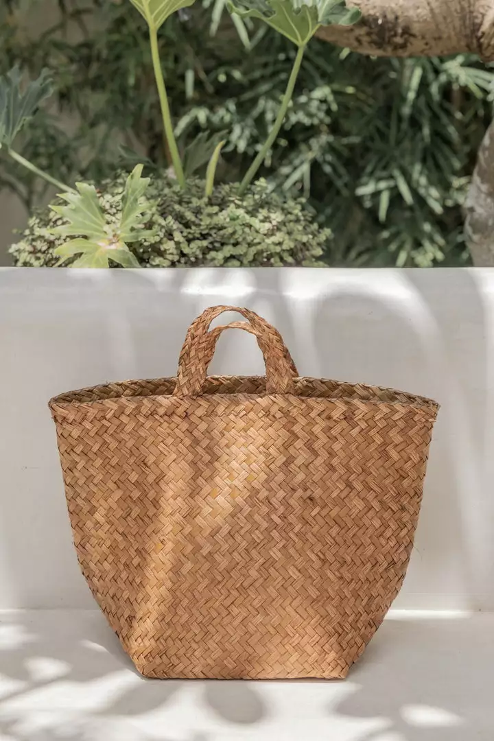 Village Thrive Amber Woven Seagrass Tote Bag Accessories 1 Village Thrive Amber Woven Seagrass Tote Bag Accessories