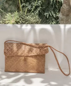 Village Thrive Amber Woven Seagrass Crossbody Bag