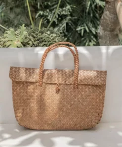 Village Thrive Amber Woven Seagrass Purse Accessories