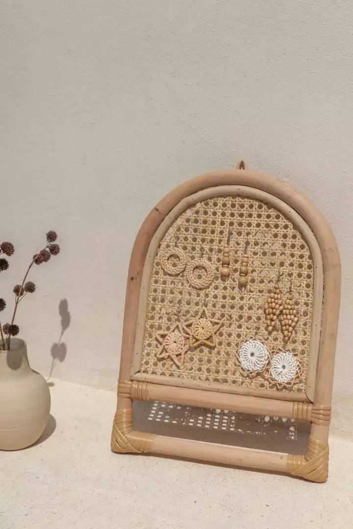 Village Thrive Arch Rattan Jewelry Hanger Home Goods 1 Village Thrive Arch Rattan Jewelry Hanger Home Goods