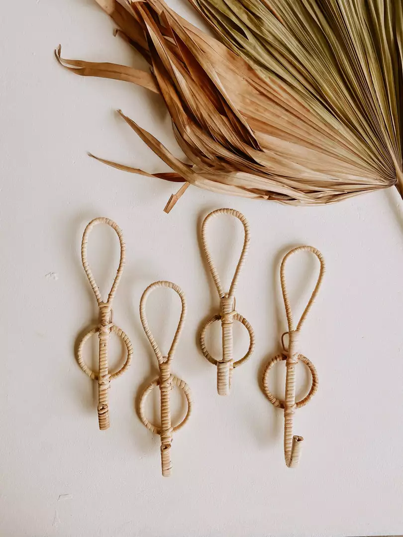 Village Thrive Banyak Rattan Wall Hook Set Home Goods 3 Village Thrive Banyak Rattan Wall Hook Set Home Goods