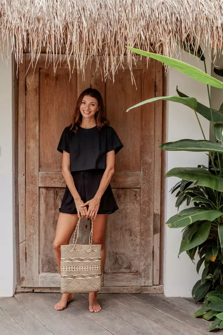 Village Thrive Accessories Bela Rattan Tote Bag 2 Village Thrive Accessories Bela Rattan Tote Bag