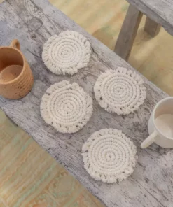 Village Thrive Mixed Macrame Coaster Set Home Goods