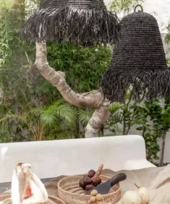 Village Thrive Home Goods Round Woven Rattan Tray