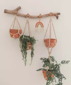 Village Thrive Wood Beaded Plant Hangers Home Goods
