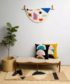 Leah Singh Viola Wool Throw Pillow Cover - Black Home Goods