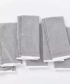 Coyuchi Home Goods Waffle Kitchen Towel Set - Shadow