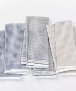 Coyuchi Best Sellers Waffle Kitchen Towel Set - Shoreline