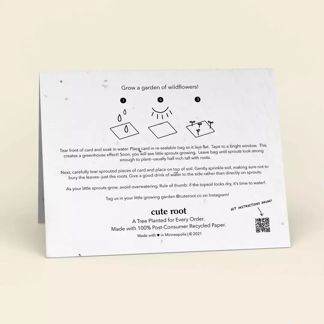 Cute Root Watercolor Gardens Plantable Cards - 8 Pack 2 Cute Root Watercolor Gardens Plantable Cards - 8 Pack