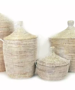 Mbare White Floor Basket Home Goods