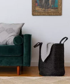 Will & Atlas Jute Laundry Basket - Charcoal Home Goods