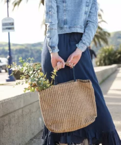 Will & Atlas Accessories Jute Shopper - Indigo Stripes
