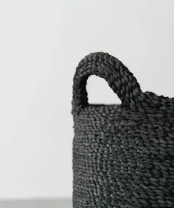 Will & Atlas Oval Jute Baskets - Charcoal