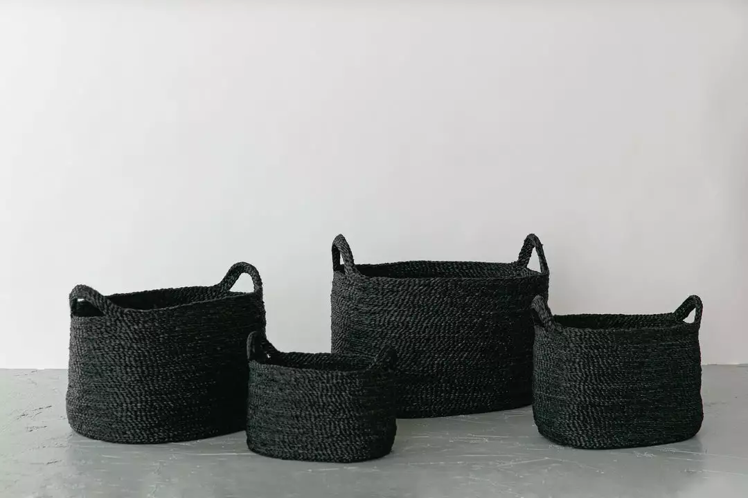 Will & Atlas Oval Jute Baskets - Charcoal 3 Will & Atlas Oval Jute Baskets - Charcoal
