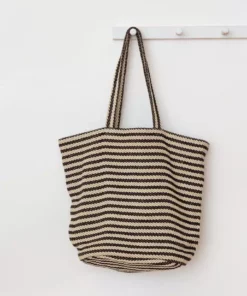 Will & Atlas Paris Striped Oversized Tote - Black + White Best Sellers