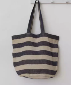 Will & Atlas Provence Striped Oversized Tote - Indigo + White