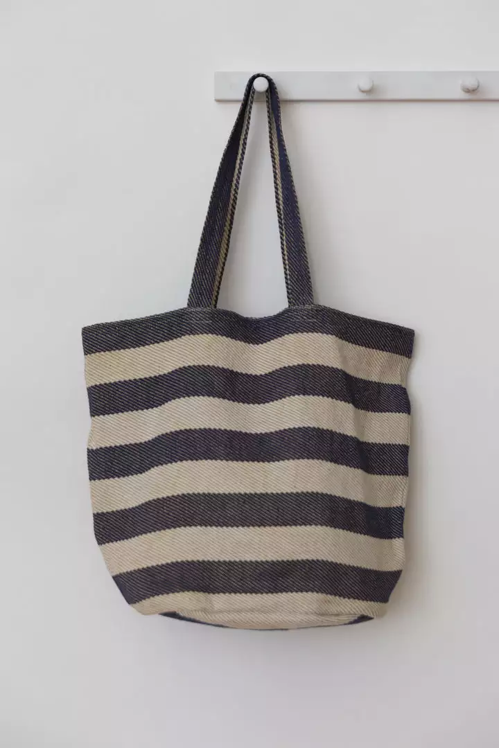 Will & Atlas Provence Striped Oversized Tote - Indigo + White 1 Will & Atlas Provence Striped Oversized Tote - Indigo + White