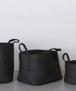 Will & Atlas Home Goods Small Jute Basket - Charcoal 5 Will & Atlas Home Goods Small Jute Basket - Charcoal