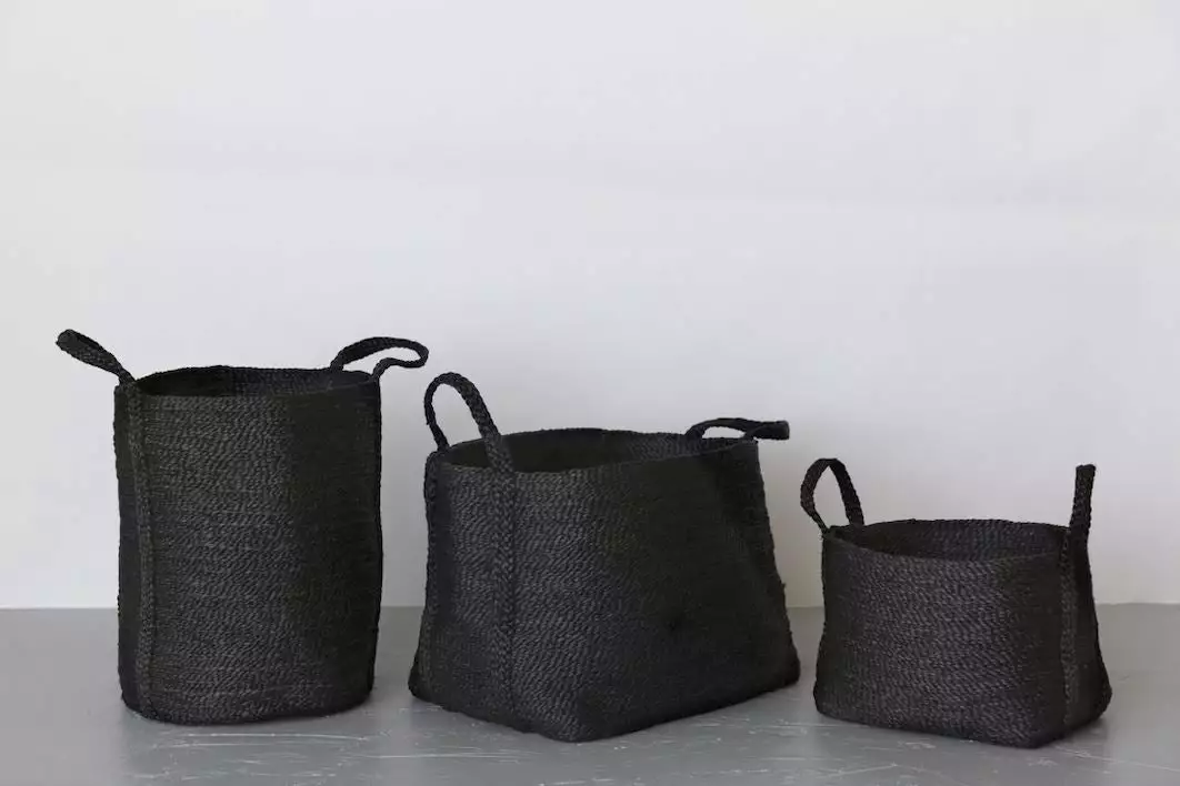 Will & Atlas Home Goods Small Jute Basket - Charcoal 3 Will & Atlas Home Goods Small Jute Basket - Charcoal