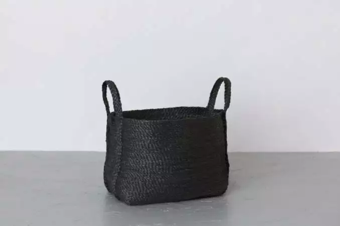 Will & Atlas Home Goods Small Jute Basket - Charcoal 1 Will & Atlas Home Goods Small Jute Basket - Charcoal