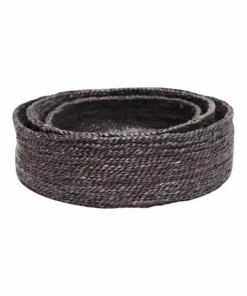 Will & Atlas Trio Of Round Jute Baskets - Charcoal