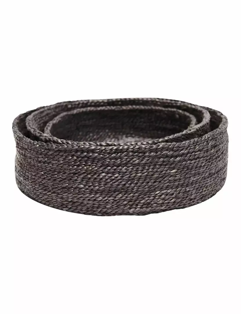 Will & Atlas Trio Of Round Jute Baskets - Charcoal 1 Will & Atlas Trio Of Round Jute Baskets - Charcoal
