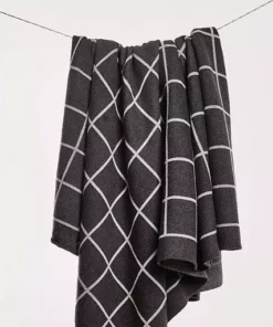 Looma Windowpane Jacquard Throw Blanket Home Goods