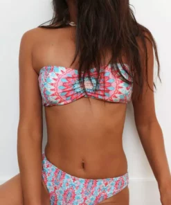 Wolven Recycled Bandeau Swimsuit Top - Amalfi